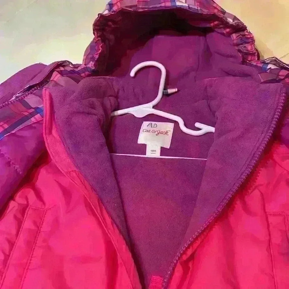 Kids jacket girls jacket by Cat and Jack Pink stand alone vest inside - Picture 4 of 5